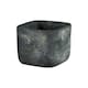 image 1 of Ceramic Rustic Grid Dark Grey Indoor Square Plant Pot - H11cm