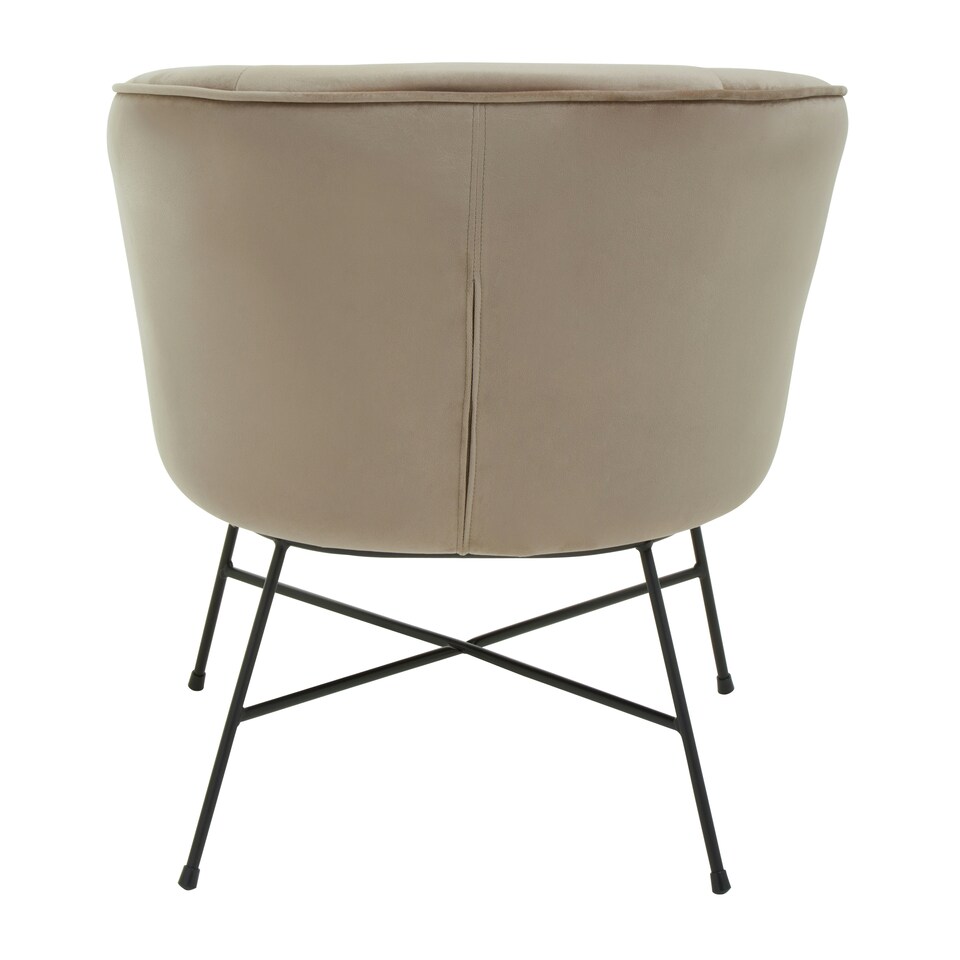 image 1 of Interiors by Premier Mink Velvet Chair, Comfy Mink Outdoor Metal Legs Velvet Chair, Effortless Cleaning Velvet Chair