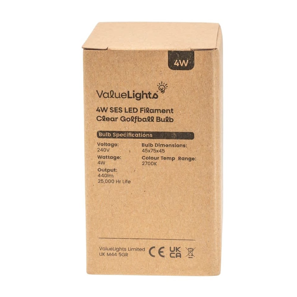 image 1 of ValueLights 6 Pack Filament E14 Clear Golfball Light Bulbs | Clear