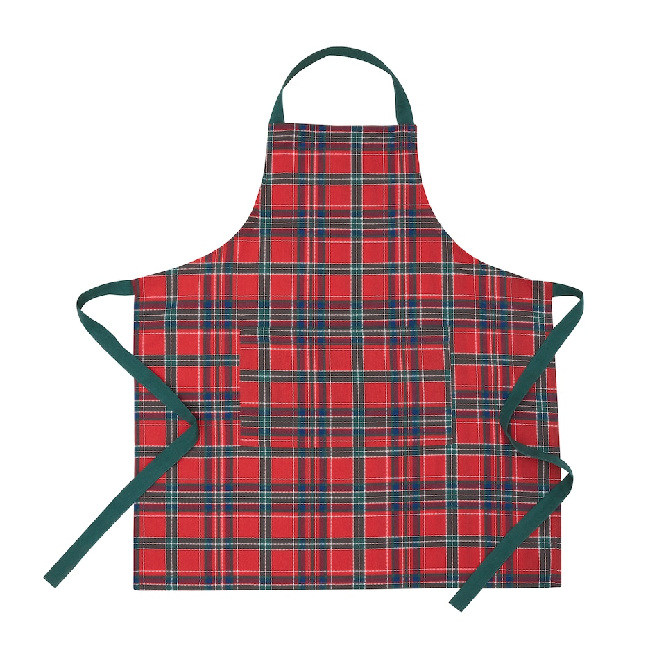 image 1 of Catherine Lansfield Christmas Tartan Check Cotton Kitchen Adult Apron