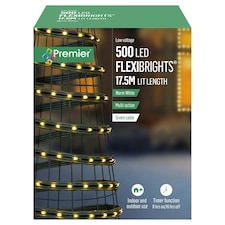 Premier Christmas Lights FlexiBrights 500 LED Warm White 17.5m