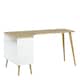 image 3 of Oslo Desk 2 Drawer in White and Oak