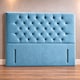 image 2 of Floorstanding Headboard Sky Blue Plush Chesterfield 6FT Superking  54inch High