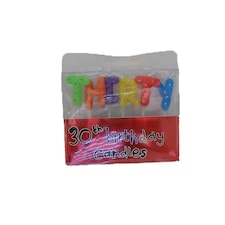 30th Birthday Pick Candles - Multicoloured - One Size