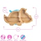 image 3 of Tiny Dining Bamboo Suction Plate - Dinosaur/Orange - Divided Non-Slip Bamboo Self-Feeding Baby Weaning Plate | Orange | Orange