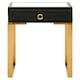 image 1 of Interiors by Premier 1 Drawer Faux Shagreen Side Table Black