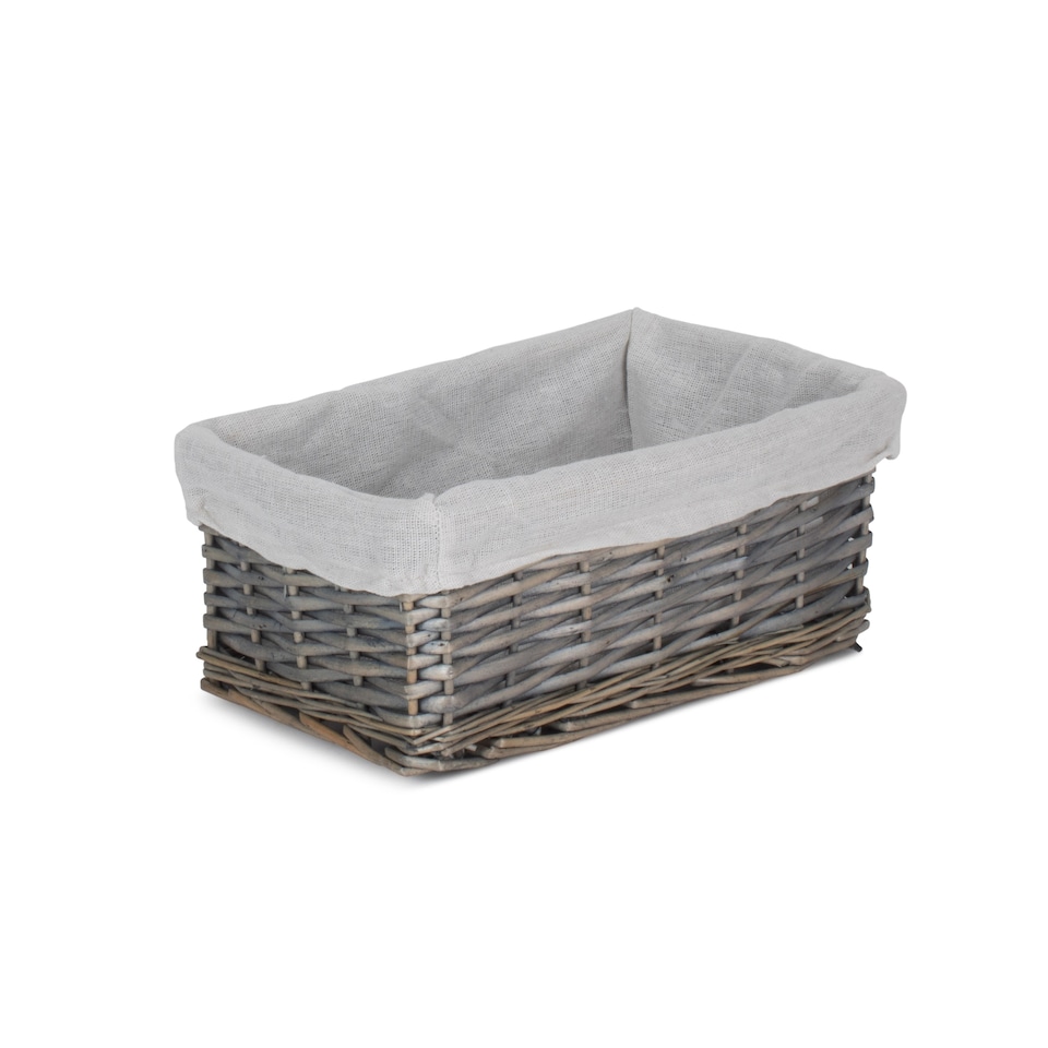 image 1 of Set of 3 Antique Wash Storage Basket with Lining | White | White | Not provided