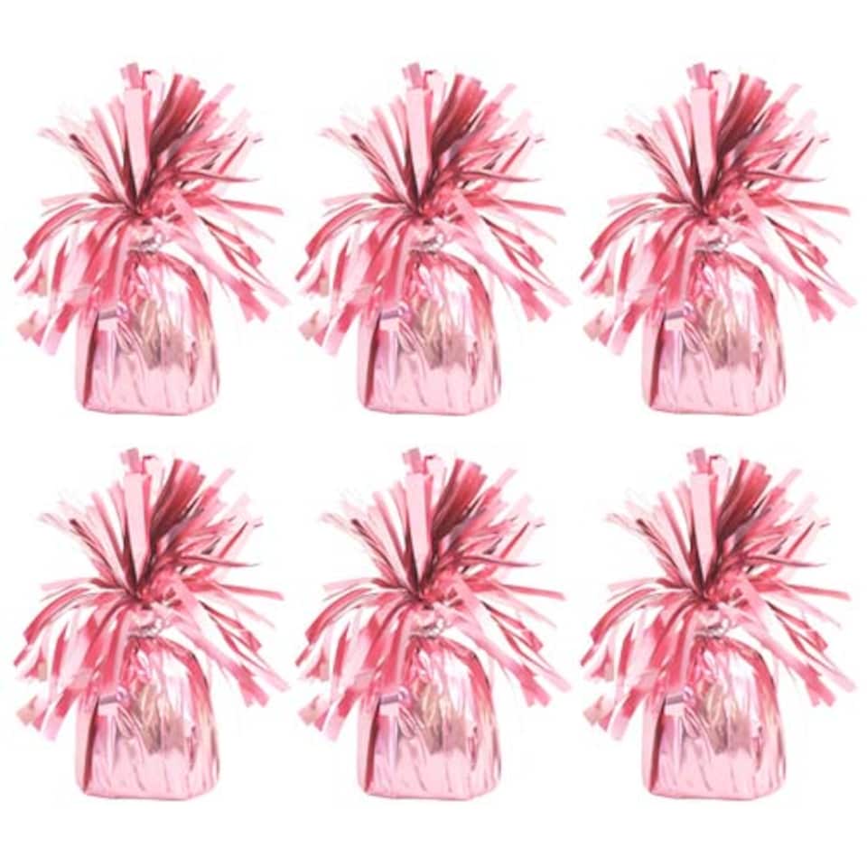 Matte Pink Foil Balloon Weights - Pack of 6