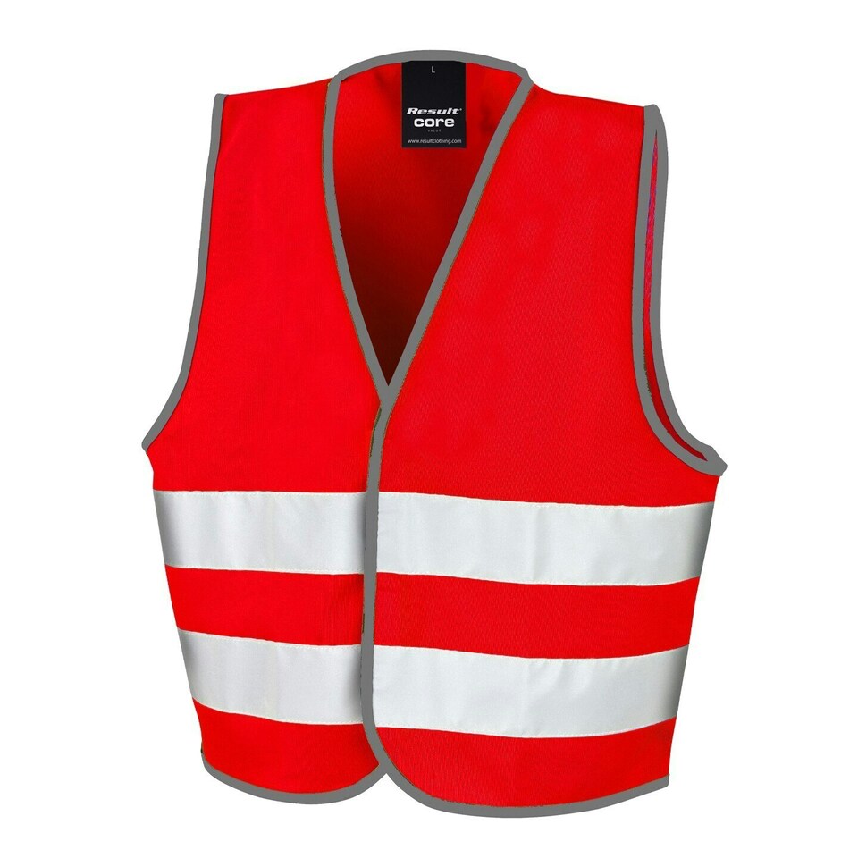 image 1 of SAFE-GUARD by Result Childrens/Kids Core Enhanced Hi-Vis Vest - Red - 7-9 Years
