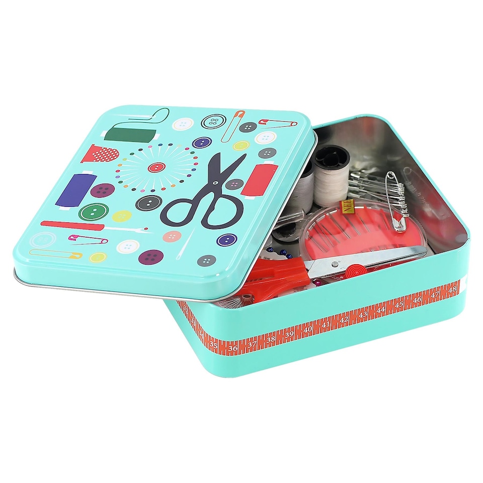 image 1 of GEEZY Sewing Kit Portable Travel Storage Box Green