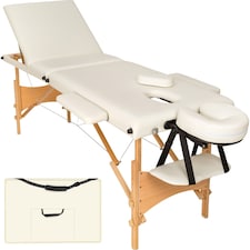 Massage Table Daniel - 3-zones, carry bag, head and armrests, 5 cm thick padding | Cream | beige | 1