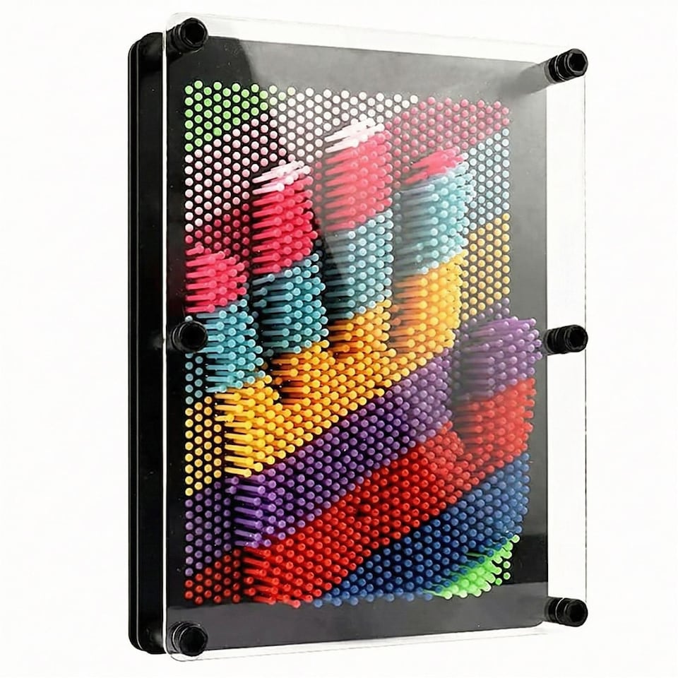 image 1 of The Magic Toy Shop 3D Pin Art Toy Rainbow Sensory Desk Gadget 20x15cm
