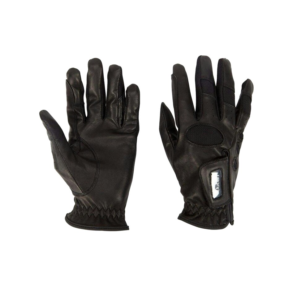 image 1 of Dublin Unisex Leather Showjumping Riding Gloves - Black - Adults Xlarge Black | Adults Xlarge