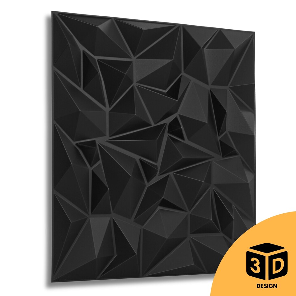 image 1 of NOVECRAFTO Decorative 3D Wall Panels (50cm x 50cm) 3D Diamond Design PVC Cladding Panel