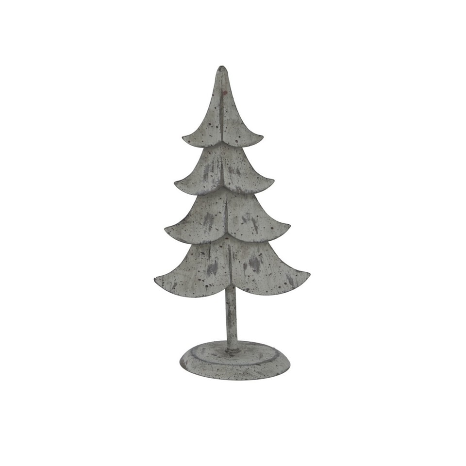 image 1 of Rustic Standing Christmas Tree Decoration - Metal - L8 x W11 x H23 cm - Brown