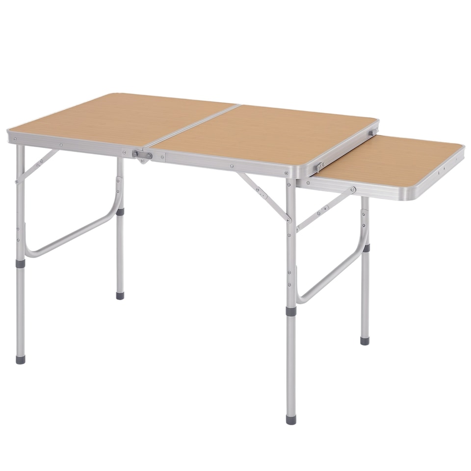 image 1 of Outsunny 3ft Aluminium Picnic Table w/Side Desktop Outdoor BBQ Party Portable