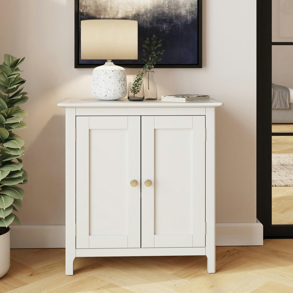 image 1 of Palma 2 Door Compact Sideboard Pure White White
