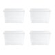 image 1 of Wham Crystal 4 x 102L Stackable Plastic Storage Boxes with Lids Clear Clear
