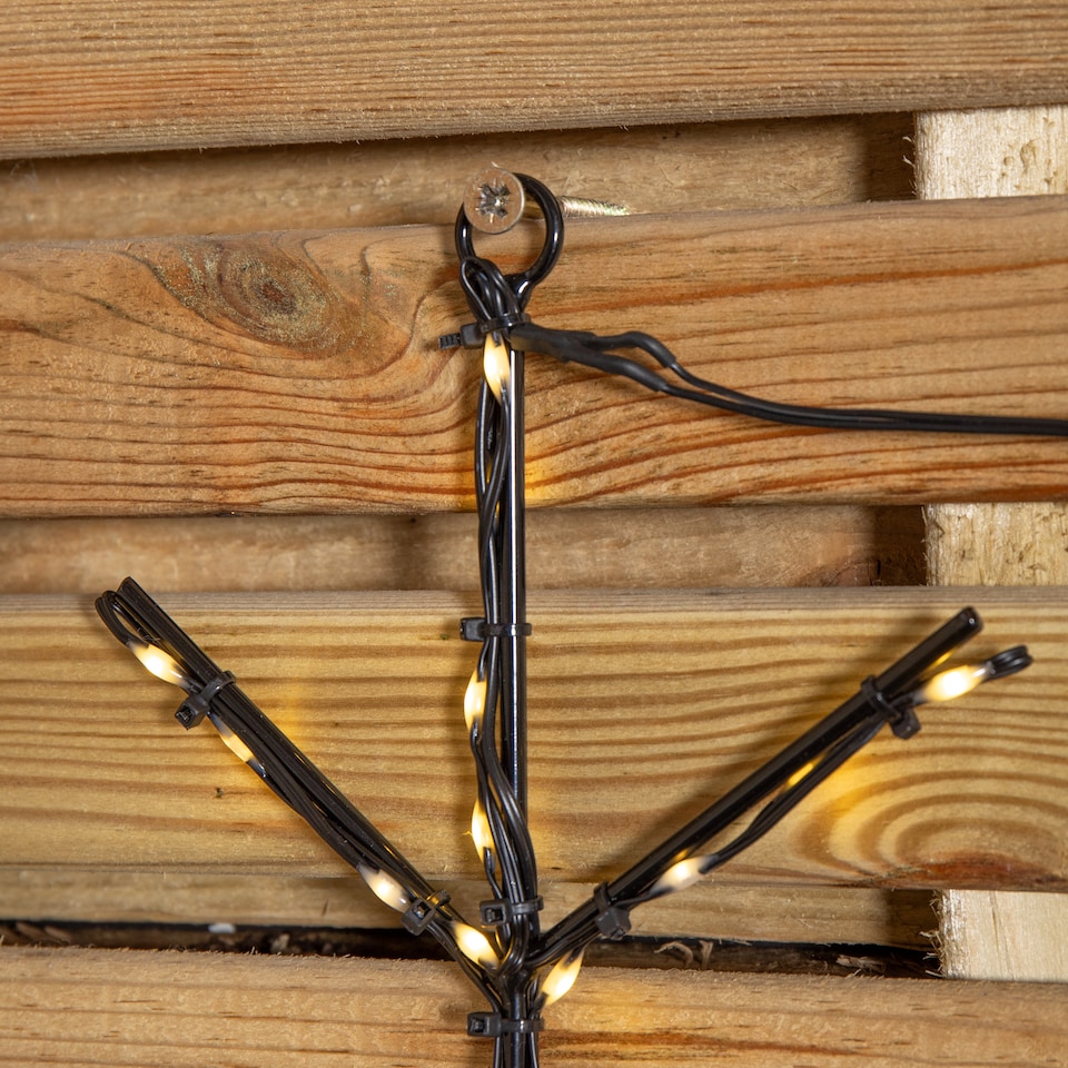 image 1 of 61cm Light up Twinkling Christmas Snowflake with 196 Warm White LEDs