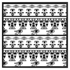 Egyptian eye of horus heiroglyphs (Picture Frame) Black | M