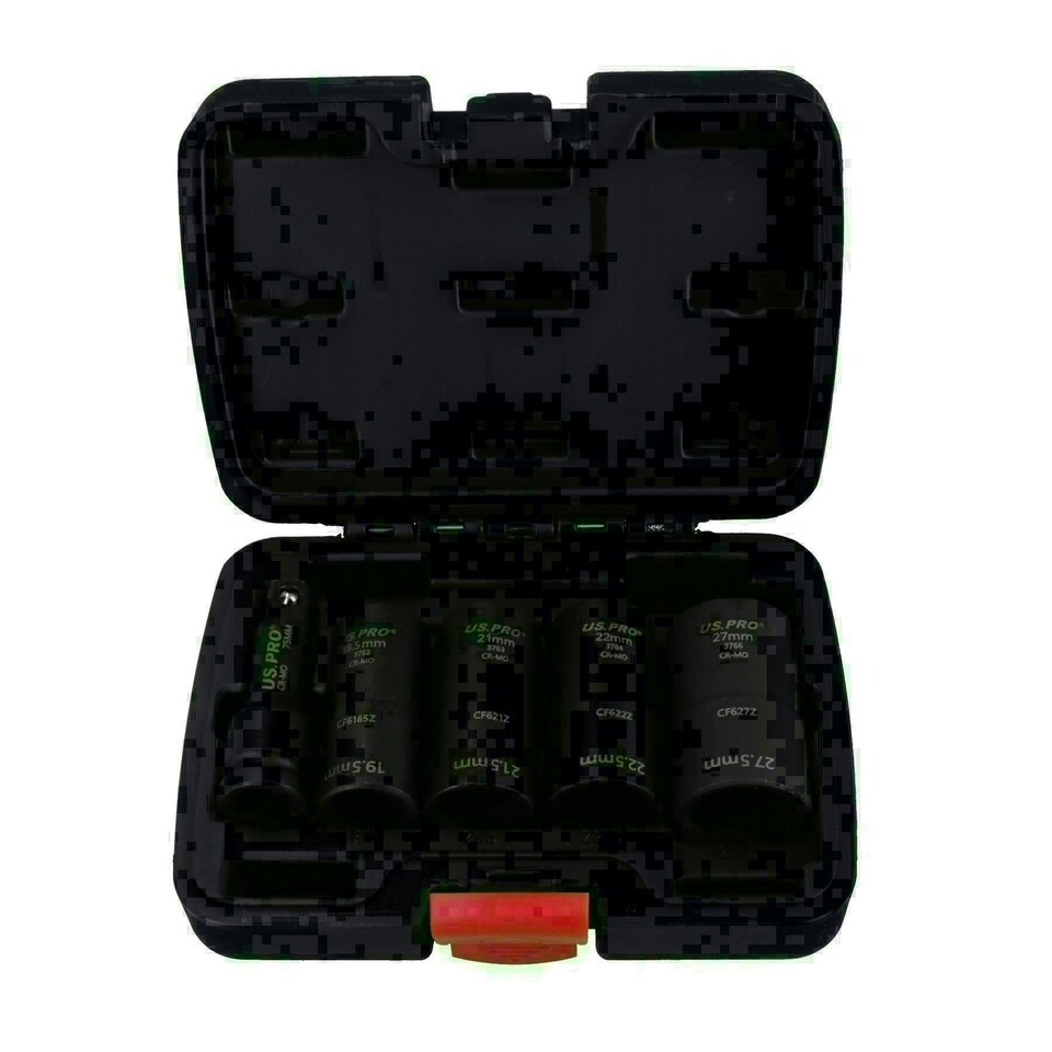 image 1 of 1/2in Drive Wheel Hub Lug Nut Cap Flip Impact Sockets Remover Removal 5pc