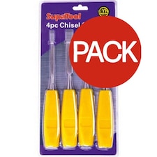 SupaTool Chisel Set (Pack of 4) - Yellow/Silver - One Size