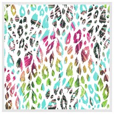 Multi coloured leopard spots (Picture Frame) White | L