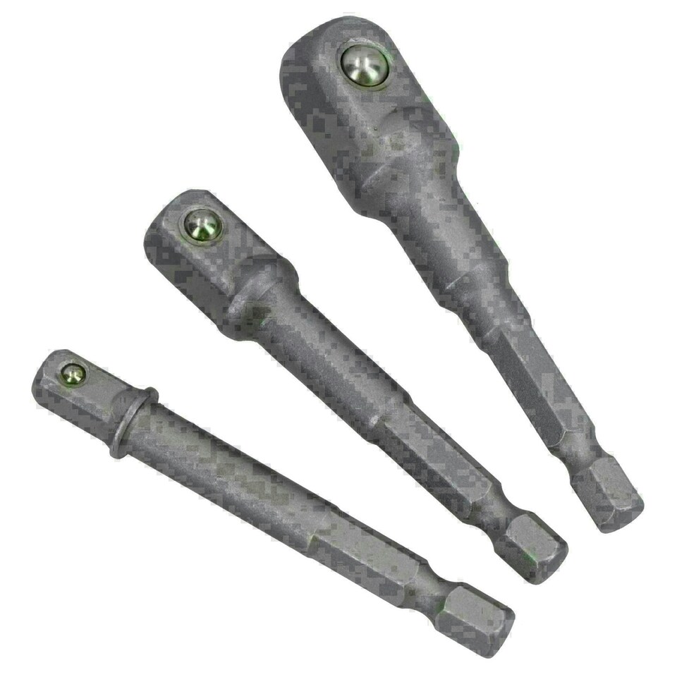 image 1 of 3pc Allen Hex Socket Driver Set 1/4" 3/8" 1/2" Power Shank Adaptor Adapter AT706