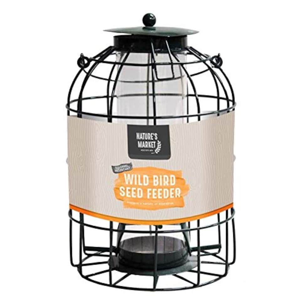 image 1 of Pack of 4 Wild Bird Seed Feeder Cage with Squirrel Guard