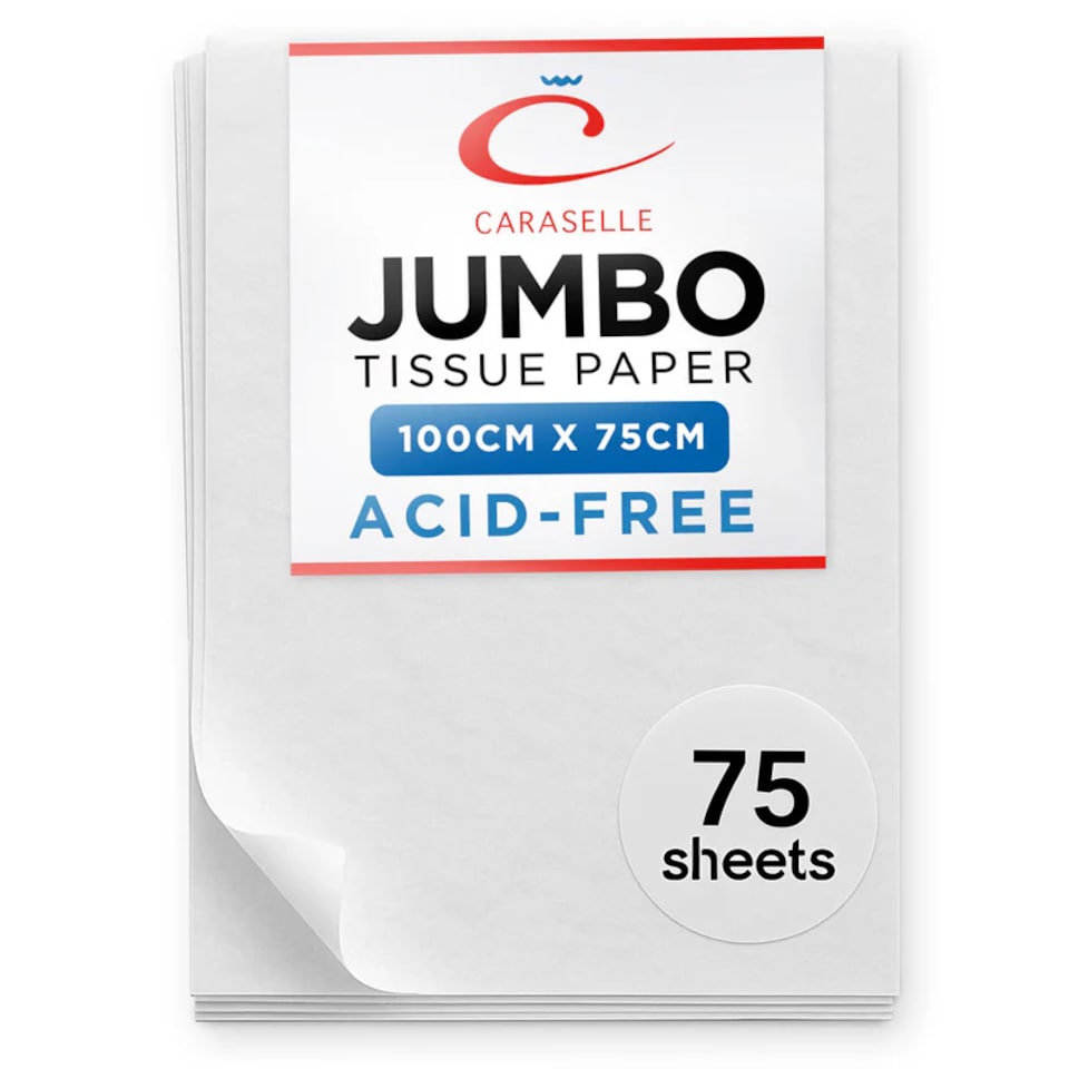 image 1 of 3 x Caraselle Jumbo Large White Acid Free Tissue Paper - 75 Sheets in total (75 x 100cm) | White | XL