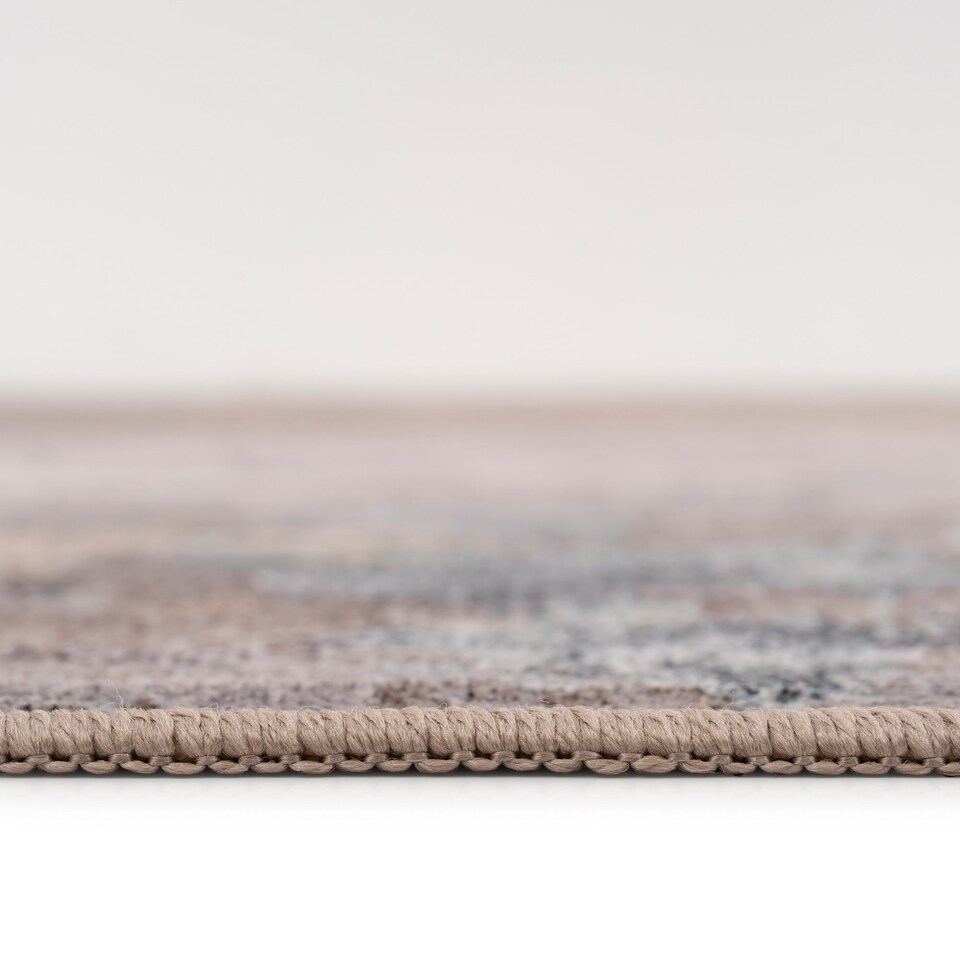 image 1 of Abstract Design Cotton Chenille Rug Grey Beige Machine Washable 160cm x 230cm