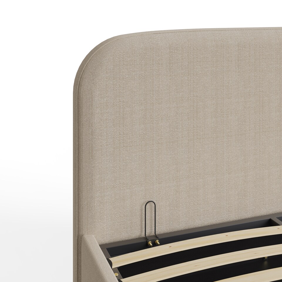 image 1 of Florence Boucle Ottoman Storage Bed King Natural Stone | Grey | Natural Stone