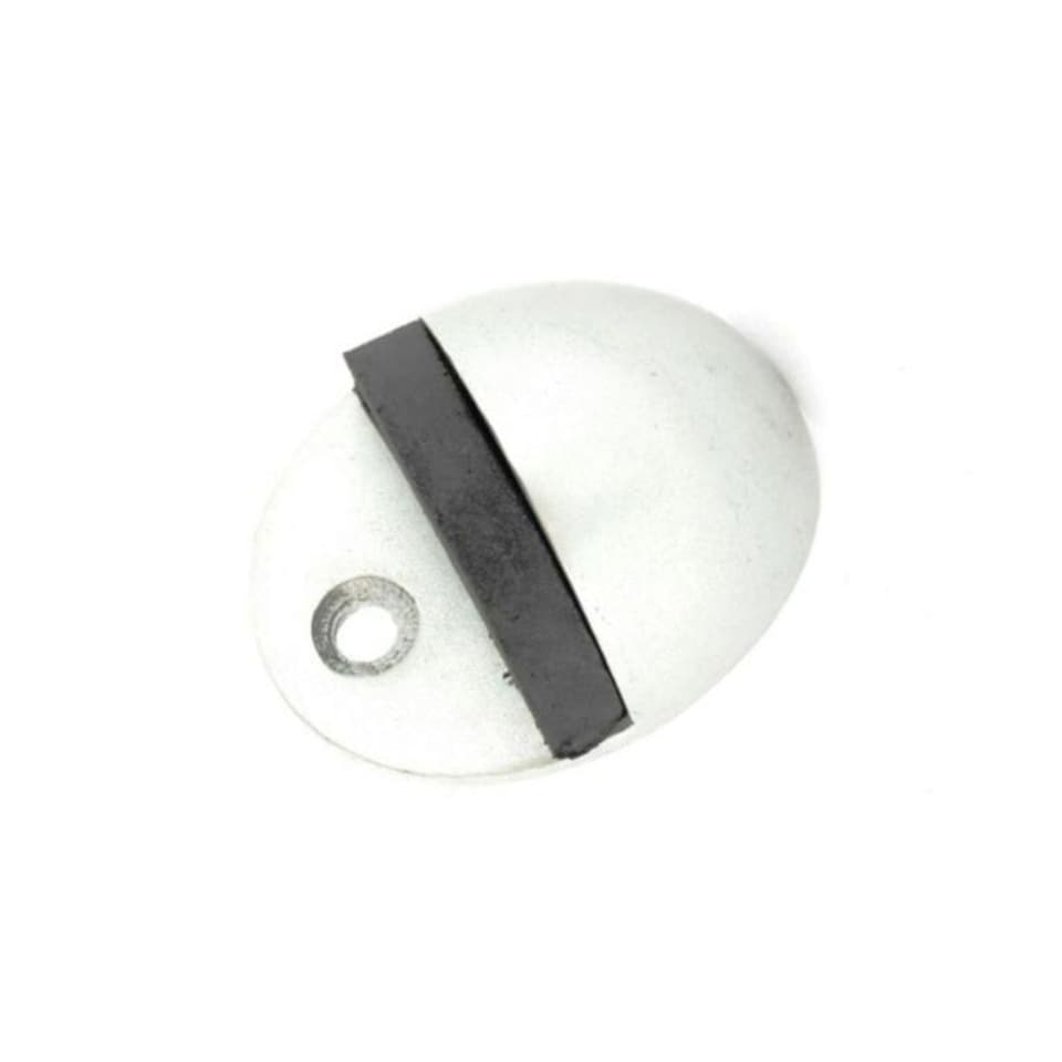 Securit Aluminium Oval Door Stopper - White/Black - One Size