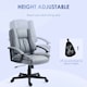 image 3 of HOMCOM Faux Leather Home Office Chair Mid Back Desk Chair with Arms Light Grey