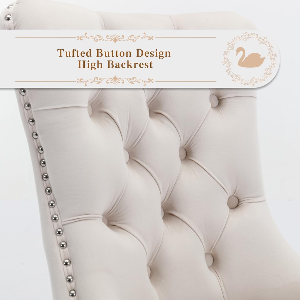 image 1 of Winchester Set of 6 Velvet Dining Chairs with Metal Legs