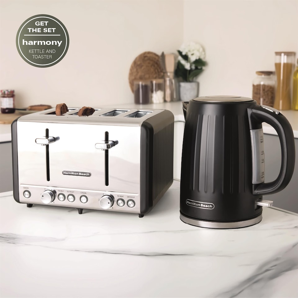 image 1 of Hamilton Beach Harmony Kettle & Toaster Set - Espresso