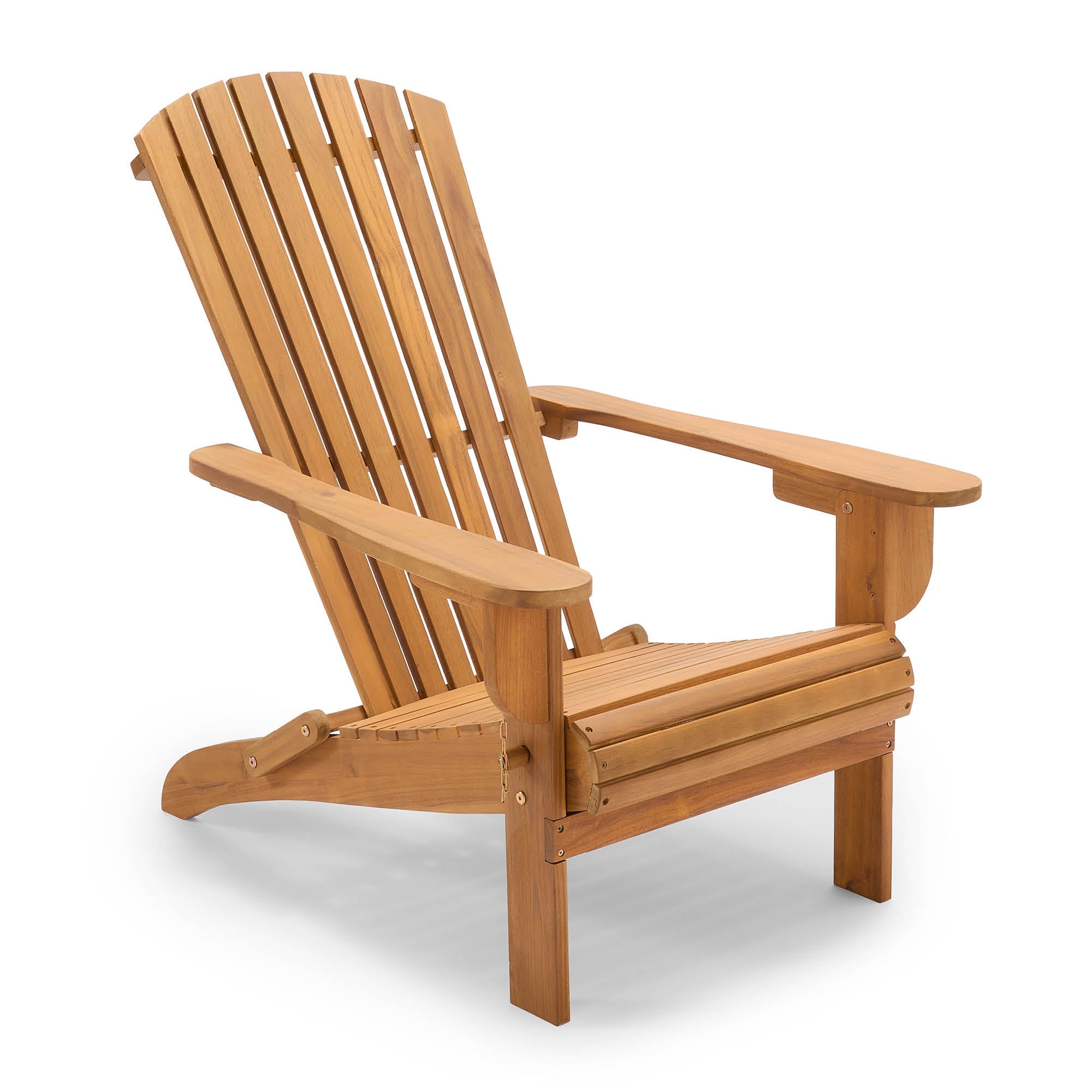 Vonhaus Hudson Folding Adirondack Garden Chair with Teak Oil Acacia Wooden Finish