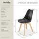 image 6 of Dining Chairs Frederikke - padded, ergonomic shape, wooden legs - Set of 6 Black