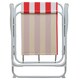 image 4 of Harbour Housewares Folding Metal Beach Chair - Red Stripe | Red | Red Stripe