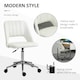 image 5 of Vinsetto Mid-Back Swivel Home Office Chair Scallop Computer Chair Cream White