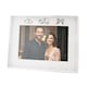 image 1 of Modern Wedding Picture Frame in Silver Plating with Rings and Hearts | Silver | One Size