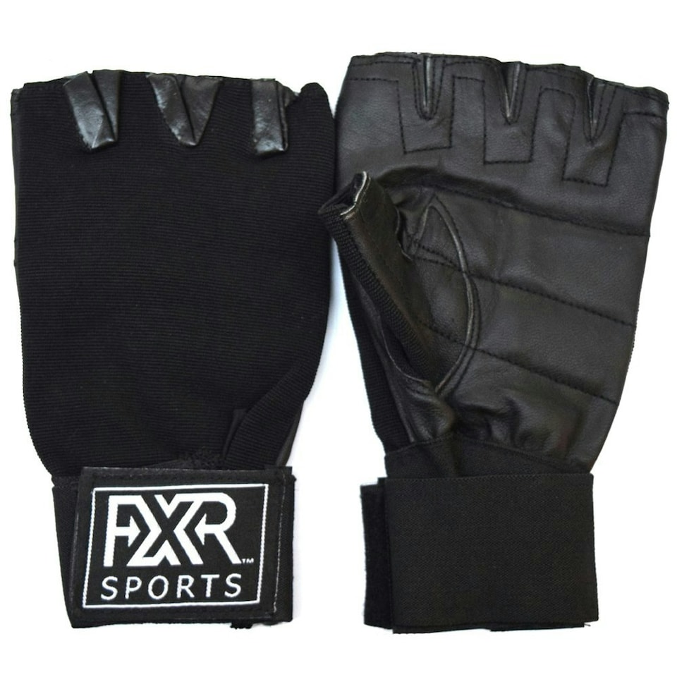 Weightlifting Gloves With Extra Long Strap - X Large | Black