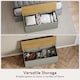 image 3 of Vida Designs Arlington Storage Ottoman Bedroom Hallway Chest Bench, Grey & Oak | Grey | Grey