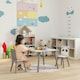 image 10 of ZONEKIZ Kids Table and Chairs, Children Desk with Two Chairs, Three Piece | Green