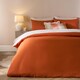 image 1 of OHS Plain Reversible Duvet Cover With Pillowcase Set | Orange | Rust/Stone | Double