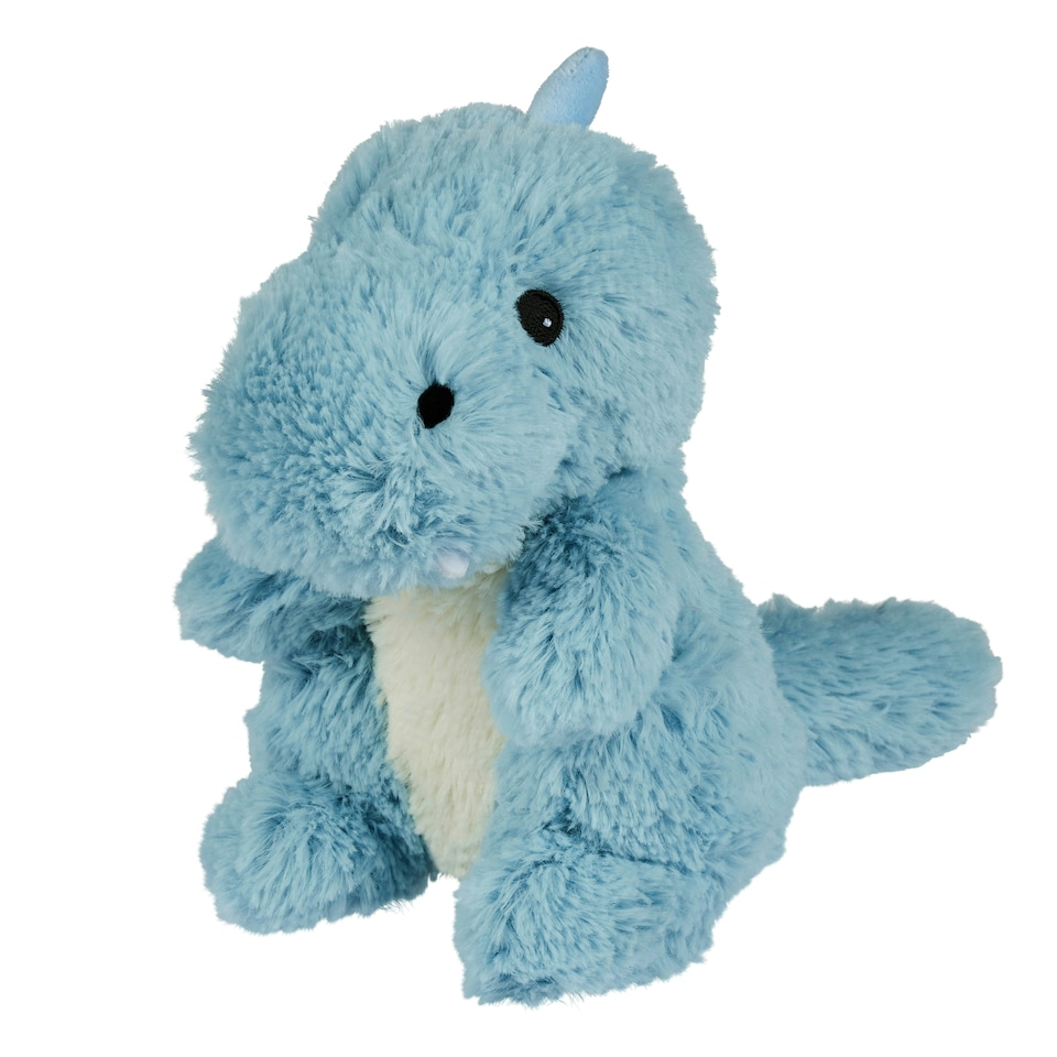 image 1 of Warmies Plush Blue Baby Dinosaur Microwavable Weighted Teddy