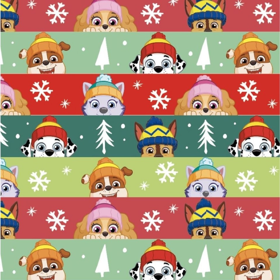 image 1 of Paw Patrol Christmas 4m Roll Wrapping Paper