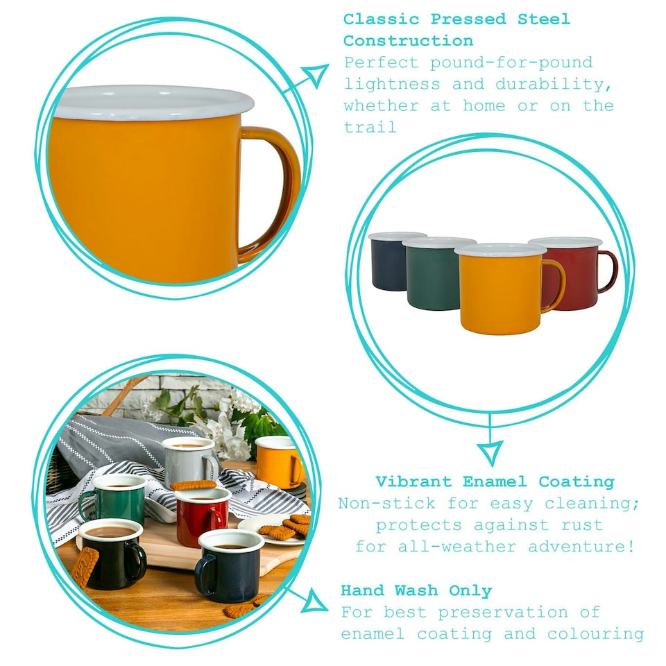 image 1 of Argon Tableware Coloured Enamel Mugs - 375ml - 6 Colours