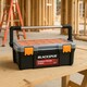 image 5 of 2 Tier 18'' Cantilever Tool Storage Box Organiser Carry Case Trays Screws Nails Black