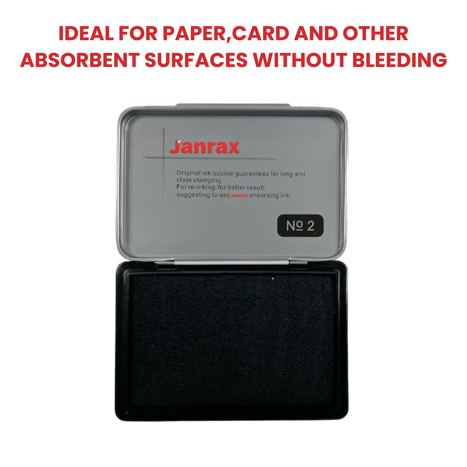 image 1 of Black Ink Stamp Pad 122 x 48mm – Long-Lasting Ink Pad for Clear, Consistent Impressions